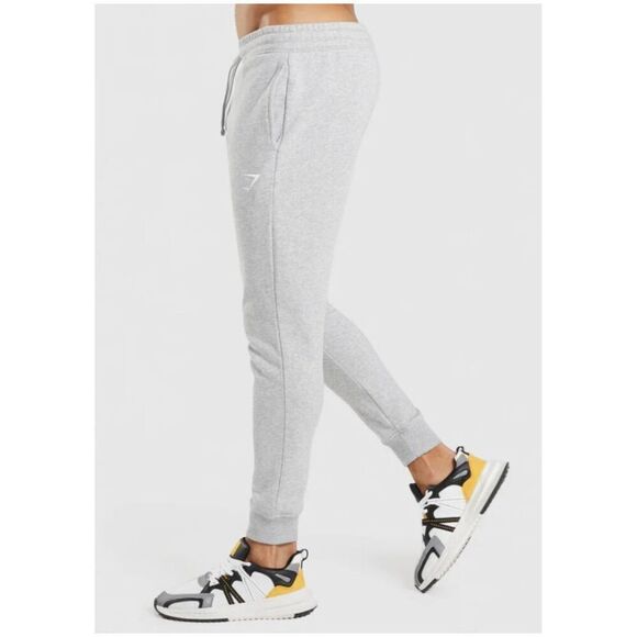 Gymshark Crest Slim Jogger Pants Mens Large Light Grey New Sweatpants - Picture 2 of 11